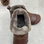 Johnature ehtsast nahast kingad naiste saapad elastne riba &uuml;mmargune ninaosa, &otilde;mblemine k&auml;sitsi valmistatud kokkuv&otilde;tlikud retro poolsaapad 39-Plush pruun