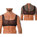 Meeste l&auml;bipaistev v&otilde;rk, varrukateta k&auml;rbitud topid Sport, treening Kulturismi U-kaelusega vest M must