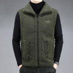 Kahepoolne jope vest meestele Kvaliteetne soe mood vabaaja Gilet meeste jope varrukateta vest Talvine lambavillane mantel XXXXXL