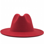 Lihtne v&auml;limine punane sisemine kohv Villane vildist Jazz Fedora &otilde;hukese v&ouml;&ouml;pandlaga Meeste laia &auml;&auml;rega Panama Trilby Cap 56-58cm 56-58CM Adjustable