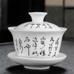 Jingdezheni portselanist Kung Fu Gaiwani loominguline kontori teetass keraamiline teekauss kaanega Travel Kaunid lihtsad veekeetja joogin&otilde;ud black