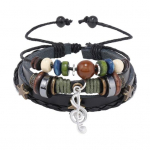 Unisex k&auml;ev&otilde;ru helmed muusikaripats mitmekihiline vintage etnilises stiilis kunstnahast tutt Reguleeritav t&auml;ht naiste meeste k&auml;ev&otilde;ru must