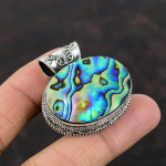 Abalone Shell Ripats P&auml;ris kalliskivist ripats 925 Sterling H&otilde;be ripats Vintage Ripats Abalone Shell Ehted K&auml;sitsi valmistatud s&uuml;nnikivist ripats