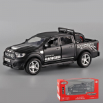 1/32 Scale Ford Raptor F350 Pickup Diecast automudeli m&auml;nguasi, tagasit&otilde;mmatav m&auml;nguasi koos heli ja valgusega lastele V&auml;ikelapsele Poistele T&uuml;drukutele Kingikogu 1/32-17.5x6.5x6.5cm must