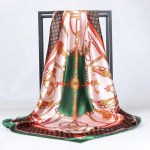 Kvaliteetsed luksuslikud siidist sallid peapael Sallid kaelasall naistele kett siidist sall naiste dekoratiivne sall 90*90cm roheline