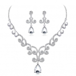 Lady Fashion Rhinestone ripatsk&otilde;rvar&otilde;ngad kaelakee Luksuslik pruudi ehete komplekt