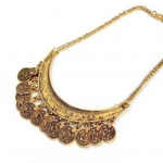 Vintage antiikne m&uuml;nt Statement Choker kett Hoop k&otilde;rvar&otilde;ngad kaelakee komplekt ehted 0.1 kg