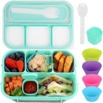7 tk Bento karbikomplekt t&auml;iskasvanutele ja lastele, 4 kambriga l&otilde;unakarp, n&otilde;ud, kastmepurk, muffin