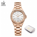 Shengke Fashion Design Naiste kvartsk&auml;ekellad Elegantsed naiste k&auml;ekellad Luksuslik naiste kingituste kell Heleroosa/kuldne