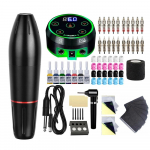 Compelete Tattoo Machine Kit P&uuml;simeigi masinate pliiatsikomplekt 7 v&auml;rvi pigmenttindiga AURORA toiteallika tarvikutega kasseti n&otilde;elad