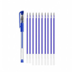 1 geelpliiats Plus 10 t&auml;itekomplekti 0,5 mm otsaga &otilde;ppetarbed kirjutamiseks ja kalligraafia harjutamiseks 1 gel pen + 10 refills must
