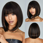 L&uuml;hike parukas must blond sirge igap&auml;evane soeng bob s&uuml;nteetilised tukkidega parukad naistele cosplay lolita v&otilde;ltsjuuksed k&otilde;rge temperatuuriga parukas must pruun v&auml;rv