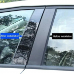 6 tk auto samba postid trimmid sobivad Jeep Compass 2007 2008-2015 auto ukse akna v&auml;lisilme l&auml;ikiv klaver must kleebised kaunistus