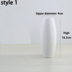 P&otilde;hjamaade valge keraamiline vaseiini embr&uuml;o lihtsad kuivlillede lisandid kaasaegse kodu bogu riiulikaunistus Style 1 valge