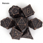 7 tk Pruuni kala kaaluga metallist t&auml;ringud, t&auml;ismetallist mitmetahuline t&auml;ringukomplekt, sobib rollim&auml;nguks RPG lauam&auml;ngu kaardim&auml;nguks mitmev&auml;rviline