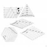 5x Quilting Hexagon Shapes Acrylic Template for Sewing, and - Easy to Read Markings