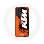 Valge oranži taustaga &uuml;mbris Samsung galaxy A32 5G KTM logo jaoks