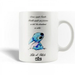 Mug en C&eacute;ramique Lilo et Stitch Ohana Citation Blanc