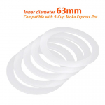 5 tk valget pehmet painduvat asendussilikoontihendit seibid tihendusr&otilde;ngad, mis &uuml;hilduvad 1/2/3/6/9/12-tassi Moka Express pottidega 39mm valge