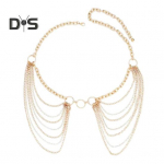 Naiste sulamist v&ouml;&ouml;kett mitmekihiline kett Tutt k&otilde;hukett Reguleeritav rakmed Gooti v&ouml;&ouml;kett riiete tarvik kuldne