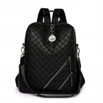 Pu seljakott Naiste suure mahutavusega pehmest nahast seljakott T&otilde;mblukuga reisiseljakott must