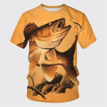 Suvine mood kalap&uuml;&uuml;gi kalamuster 3D-prindid Meeste trend vabaaja sport l&uuml;hikeste varrukatega T-s&auml;rk Suured topid O-kaelusega laste T-s&auml;rk 3XL