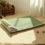 MADDEN Talvine soe koeramatt Luksuslik diivan v&auml;ikestele ja keskmistele koertele Ruuduvoodi kassidele Koertele Ebapuhastele Magamisv&otilde;imalus Eemaldatav pestav lemmikloomavoodi 50x35 cm roheline