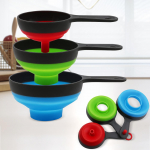 Suur v&auml;ike 3 tk. lehtrikomplekt, toidukvaliteediga minilehter k&ouml;&ouml;gis kasutamiseks, silikoonist kokkupandav lehter, laia suuga konservilehter Silicone, Plastic