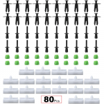 80x auto nookurpaneel k&uuml;lgk&uuml;nnise seeliku liistud trimmi l&auml;biviikude klambrid 51711932996, 51118174185, 51718184574, 51161881149 BMW E36 jaoks must