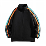Hip Hop Varsity jakk Meeste High Street Patchwork Color Block Tuulejope noortele poistele M must