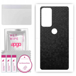 apgo Protective Skin Sticker for the back compatible with Motorola Edge 20, Wrap Film, Foil, Vinyl - Pattern Black Honeycomb