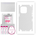 apgo Protective Skin Sticker for the back+sides compatible with Apple iPhone 14 Pro, Full Wrap Film, Foil, Vinyl - Pattern Transparent Carbon