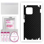 apgo Protective Skin Sticker for the back+sides compatible with Honor X8, Full Wrap Film, Foil, Vinyl - Pattern Carbon Black