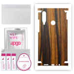 apgo Protective Skin Sticker for the back+sides compatible with Huawei Y6p, Full Wrap Film, Foil, Vinyl - Pattern Tigerwood