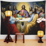 Jeesus Kristus Religioon Gobel&auml;&auml;n Seinaripp Usk M&uuml;stik Retro Hipi Tapizi kunst ps&uuml;hhedeelne n&otilde;idus &uuml;hiselamu kodukaunistus 95x70cm