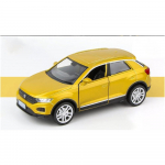 1/36 mastaapsed mudelid Koguge T-ROC sulamimudeli s&otilde;idukite survevaluga viimistletud automudeli jaoks, t&otilde;mmake tagasi m&auml;nguauto survevalu mudel 1/36-Size:11.5*5*4cm kollane