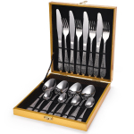 Roostevabast terasest s&ouml;&ouml;giriistade komplekt 16/24/36 osaga kodu L&auml;&auml;ne toidunoa, kahvli ja lusika kinkekarp