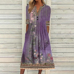 Naiste V-kaelusega l&uuml;hikeste varrukatega kleit Polka mustriga vabaajakleit taskutega XL lilla