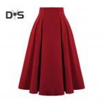 Naiste Midi-seelik K&otilde;rge v&ouml;&ouml;kohaga n&ouml;&ouml;pidega A-line vabaaja seelik &uuml;hev&auml;rviline kontoriseelik taskutega t&ouml;&ouml;r&otilde;ivad M aprikoosi