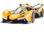 1/32 M&auml;nguautod Lambo V12 v&otilde;idus&otilde;iduautode m&auml;nguasjade mudel, survevalatud tagasit&otilde;mmatav mudel heli ja kerge m&auml;ngus&otilde;idukiga &uuml;le 3-aastaste poiste festivali kinkeautole 1/32-Size:15.3*7.2*3.4cm kollane