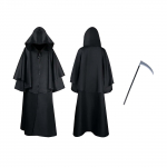 Meeste ja naiste halloween'i kost&uuml;&uuml;mid, mantel, kapuutsiga keebid jakk, pikk mantel XXL must