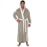 Meeste talvine pikendatud pl&uuml;&uuml;sist r&auml;tik hommikumantel Koduriided pikkade varrukatega mantel S hall v&auml;rv