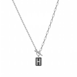 Uus ruudukujuline titaanist terasest kirjaga kampsunikett naiste s&uuml;gis- ja talvine pikk kaelakee, ni&scaron;i disain kalli kaelaketi ehted