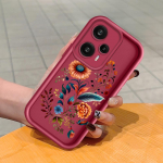 Pehme silikoonist ruudukujulise redeliga printimismustriga telefoni korpus, t&auml;iskaanega kaamera p&otilde;rutuskindel kaitse kummist &uuml;mbris Xiaomi Redmi jaoks Xiaomi Poco M3 Pro tumepunast v&auml;rvi