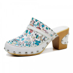 Vintage &otilde;limaali stiilis lillelised k&otilde;rged kontsad naiste kingad ehtsast nahast retro &uuml;mmarguse varbaga libisevad pumbad 36 valge