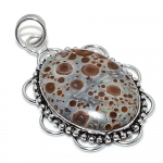 asteroid jasper Gemstone Handmade 925 Sterling Silver Jewelry Pendant 2.52 L6u98