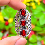 Mozambique Garnet Gemstone Handmade 925 Sterling Silver Gift Ring Size 11 g1w09