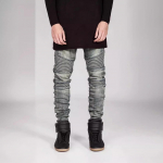 Biker-stiilis teksad mootorrattap&uuml;ksid voldikute, slim-fit ja venivate s&auml;&auml;rtega, Euroopa ja Ameerika teksad 33 hall