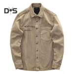 Meeste S&auml;rk Mantel Cargo S&auml;rk &Uuml;hev&auml;rviline &uuml;he rinnaga P&ouml;&ouml;rake alla kaelusega pikkade varrukatega lahtised pehmed t&auml;navar&otilde;ivad Vinatge Patch Pocket Meeste kevadine s&uuml;gismantel L khaki