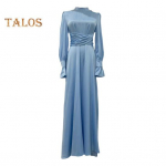 S&uuml;gis Kevad Naiste Kleit Puhvvarrukatega Liibuv Talje P&uuml;stkrae &Uuml;hev&auml;rviline A-l&otilde;ik Plisseeritud Ostlemine Pendelr&auml;nd Pidu Ballikleit Maxi Kleit XL helesinine v&auml;rv